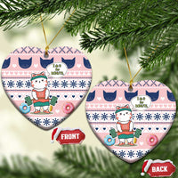 Cat I Do It For Donuts Christmas Ceramic Ornament Xmas Holiday Patterns - Wonder Print Shop