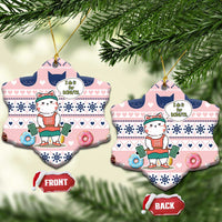 Cat I Do It For Donuts Christmas Ceramic Ornament Xmas Holiday Patterns - Wonder Print Shop