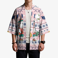 Cat I Do It For Donuts Christmas Kimono Xmas Holiday Patterns - Wonder Print Shop