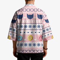 Cat I Do It For Donuts Christmas Kimono Xmas Holiday Patterns - Wonder Print Shop