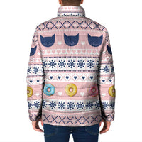 Cat I Do It For Donuts Christmas Padded Jacket Xmas Holiday Patterns - Wonder Print Shop