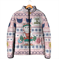 Cat I Do It For Donuts Christmas Padded Jacket Xmas Holiday Patterns - Wonder Print Shop