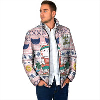 Cat I Do It For Donuts Christmas Padded Jacket Xmas Holiday Patterns - Wonder Print Shop