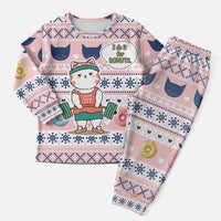 Cat I Do It For Donuts Christmas Pajama Set Xmas Holiday Patterns - Wonder Print Shop