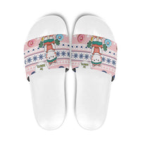 Cat I Do It For Donuts Christmas Slide Sandals Xmas Holiday Patterns - Wonder Print Shop