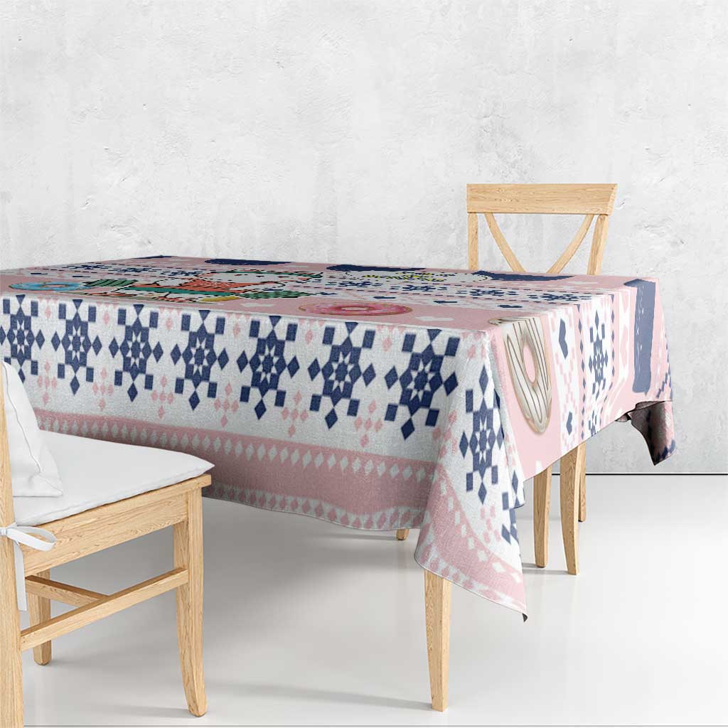 Cat I Do It For Donuts Christmas Tablecloth Xmas Holiday Patterns - Wonder Print Shop