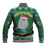 Cat Keep It Classy Christmas Baseball Jacket Xmas Holiday Patterns - Wonder Print Shop