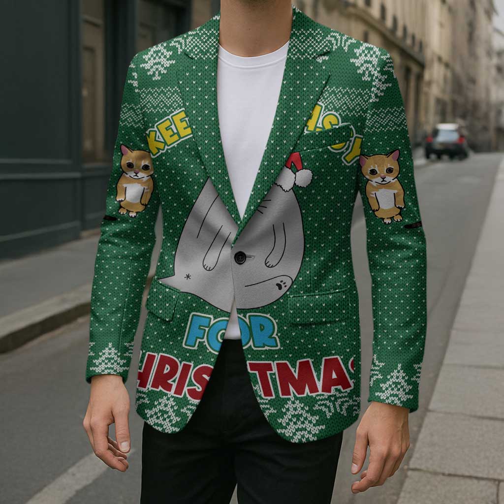 Cat Keep It Classy Christmas Blazer Xmas Holiday Patterns - Wonder Print Shop