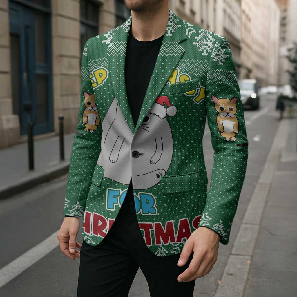 Cat Keep It Classy Christmas Blazer Xmas Holiday Patterns - Wonder Print Shop
