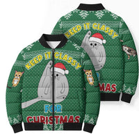 Cat Keep It Classy Christmas Bomber Puffer Jacket Xmas Holiday Patterns - Wonder Print Shop