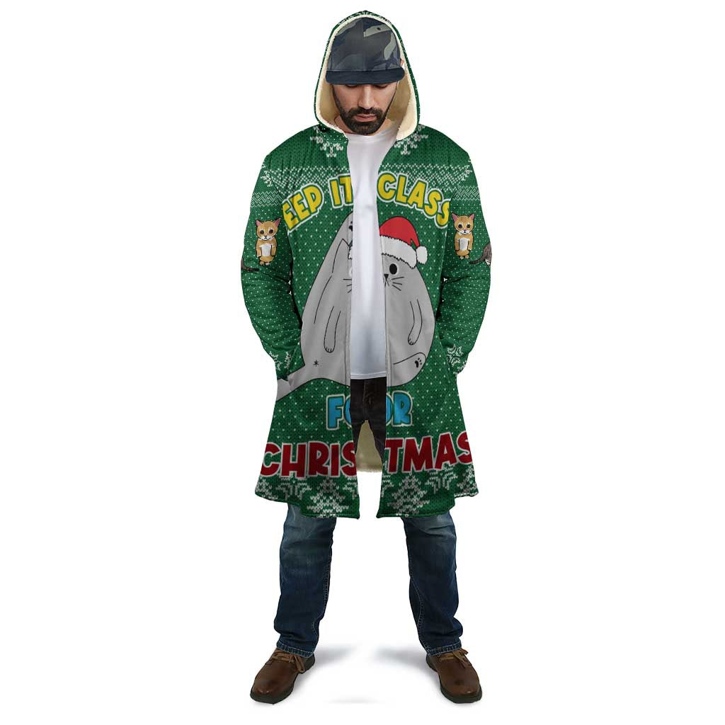 Cat Keep It Classy Christmas Cloak Xmas Holiday Patterns - Wonder Print Shop