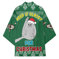 Cat Keep It Classy Christmas Kimono Xmas Holiday Patterns - Wonder Print Shop