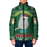Cat Keep It Classy Christmas Padded Jacket Xmas Holiday Patterns - Wonder Print Shop