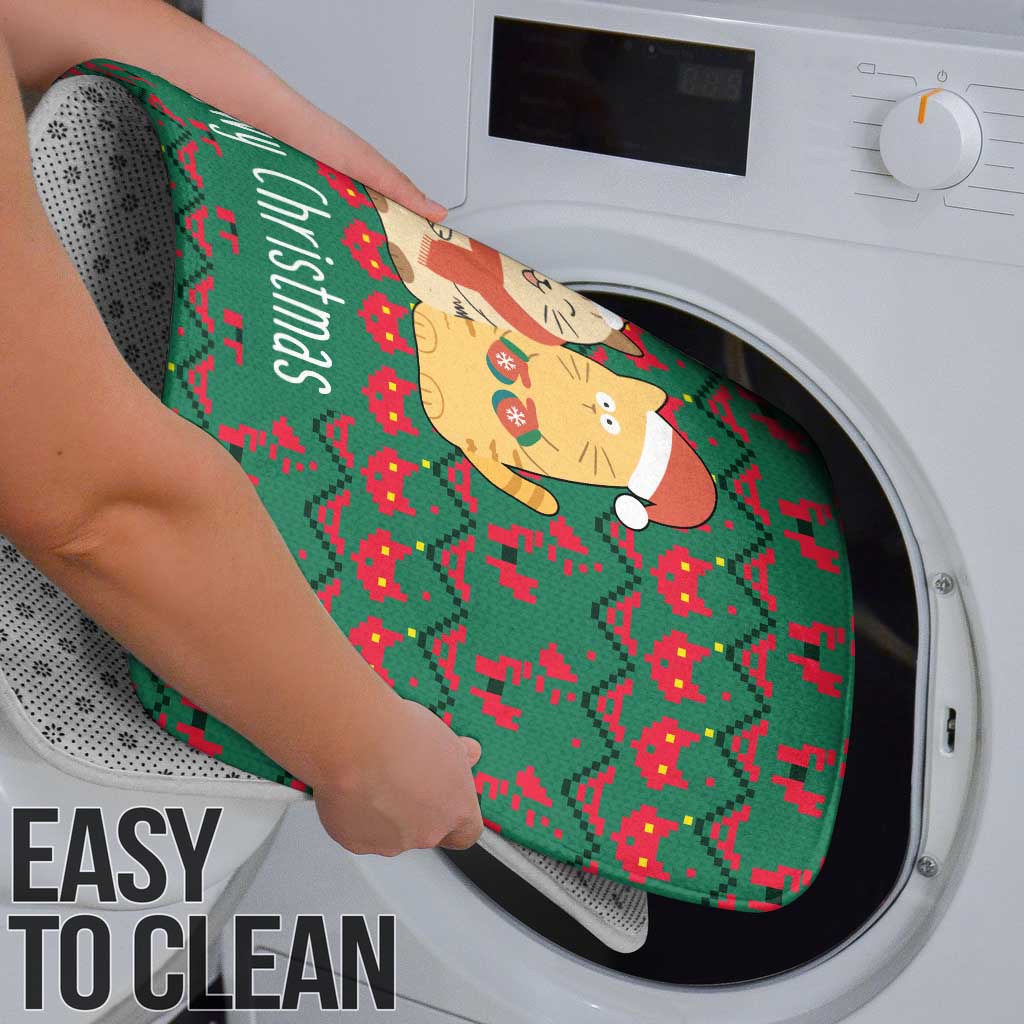 Cat Meowy Christmas Bathroom Set Xmas Holiday Patterns - Wonder Print Shop