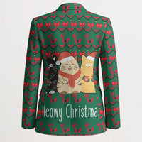 Cat Meowy Christmas Blazer Xmas Holiday Patterns - Wonder Print Shop