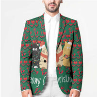 Cat Meowy Christmas Blazer Xmas Holiday Patterns - Wonder Print Shop