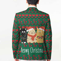 Cat Meowy Christmas Blazer Xmas Holiday Patterns - Wonder Print Shop
