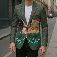 Cat Meowy Christmas Blazer Xmas Holiday Patterns - Wonder Print Shop
