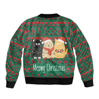 Cat Meowy Christmas Bomber Jacket Xmas Holiday Patterns - Wonder Print Shop