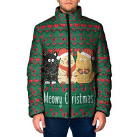Cat Meowy Christmas Padded Jacket Xmas Holiday Patterns - Wonder Print Shop