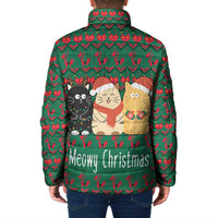 Cat Meowy Christmas Padded Jacket Xmas Holiday Patterns - Wonder Print Shop