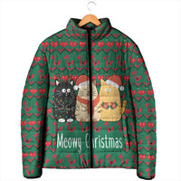 Cat Meowy Christmas Padded Jacket Xmas Holiday Patterns - Wonder Print Shop