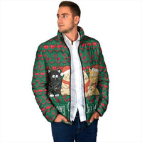 Cat Meowy Christmas Padded Jacket Xmas Holiday Patterns - Wonder Print Shop