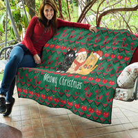Cat Meowy Christmas Quilt Xmas Holiday Patterns - Wonder Print Shop