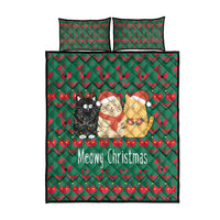 Cat Meowy Christmas Quilt Bed Set Xmas Holiday Patterns - Wonder Print Shop