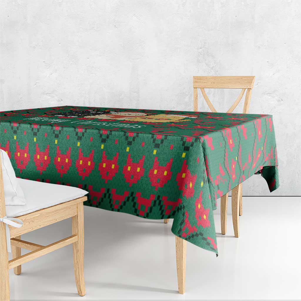 Cat Meowy Christmas Tablecloth Xmas Holiday Patterns - Wonder Print Shop