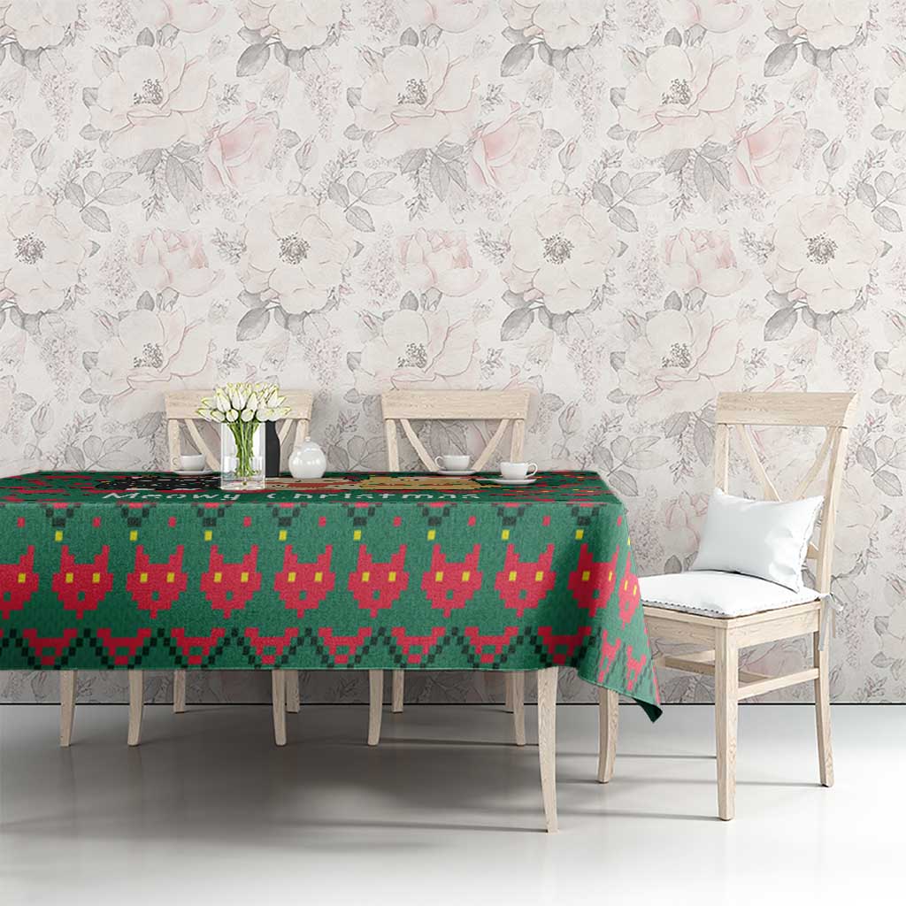 Cat Meowy Christmas Tablecloth Xmas Holiday Patterns - Wonder Print Shop