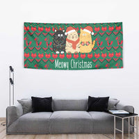 Cat Meowy Christmas Tapestry Xmas Holiday Patterns - Wonder Print Shop