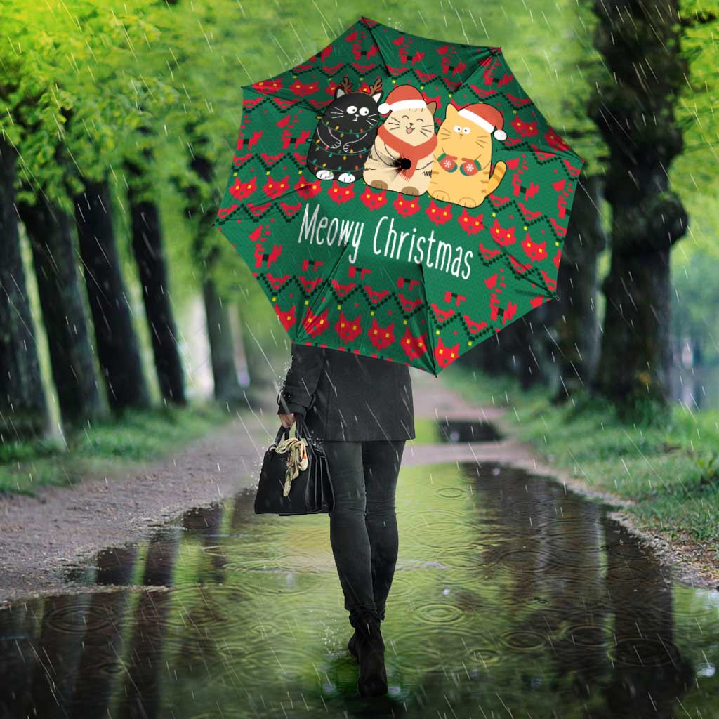 Cat Meowy Christmas Umbrella Xmas Holiday Patterns - Wonder Print Shop