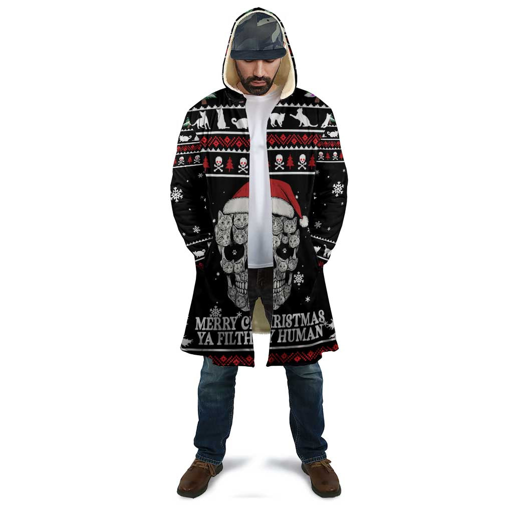 Cat Skull Santa Christmas Cloak Xmas Holiday Patterns - Wonder Print Shop