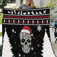 Cat Skull Santa Christmas Quilt Xmas Holiday Patterns - Wonder Print Shop
