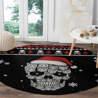 Cat Skull Santa Christmas Round Carpet Xmas Holiday Patterns - Wonder Print Shop