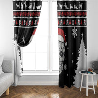 Cat Skull Santa Christmas Window Curtain Xmas Holiday Patterns - Wonder Print Shop