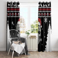 Cat Skull Santa Christmas Window Curtain Xmas Holiday Patterns - Wonder Print Shop