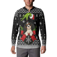 Cavalier King Charles Spaniel Xmas Ball Christmas Button Sweatshirt Xmas Holiday Patterns - Wonder Print Shop