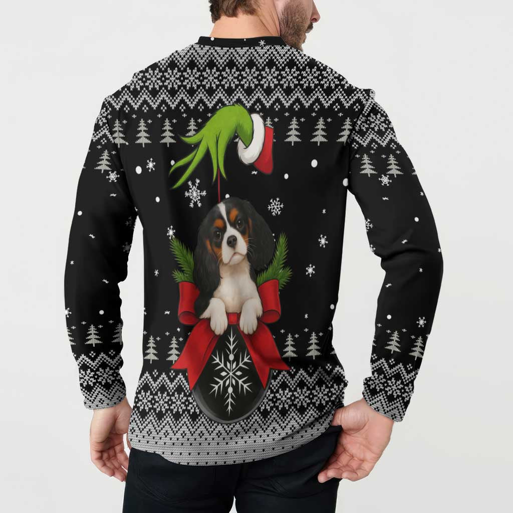Cavalier King Charles Spaniel Xmas Ball Christmas Button Sweatshirt Xmas Holiday Patterns - Wonder Print Shop