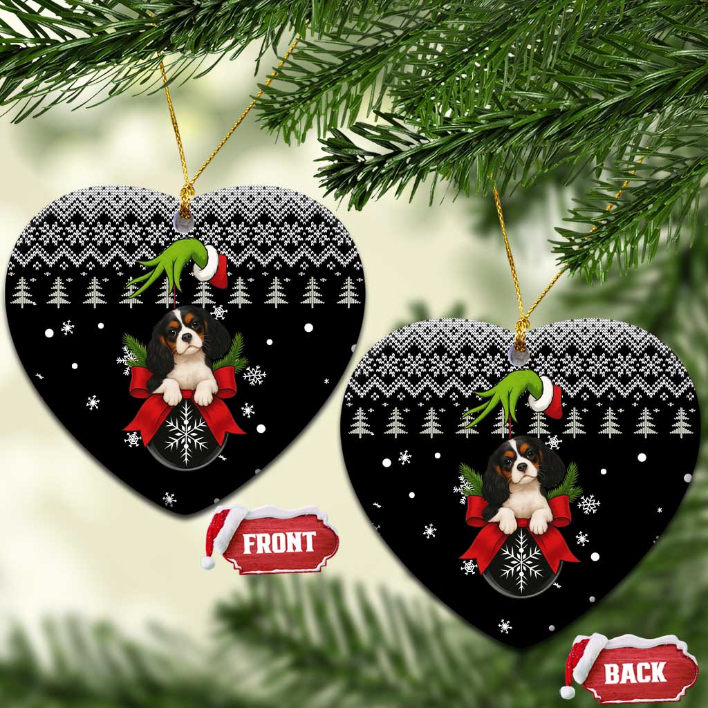 Cavalier King Charles Spaniel Xmas Ball Christmas Ceramic Ornament Xmas Holiday Patterns - Wonder Print Shop