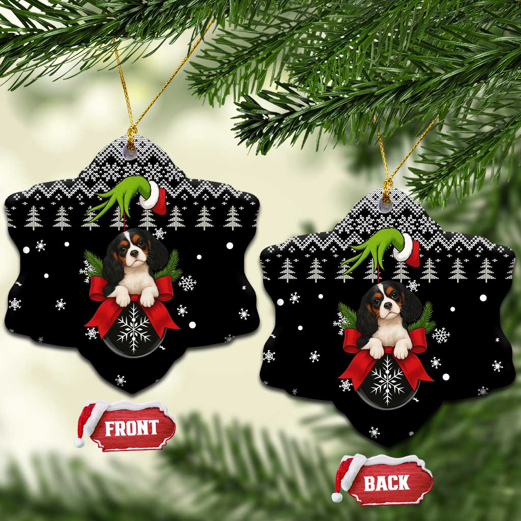 Cavalier King Charles Spaniel Xmas Ball Christmas Ceramic Ornament Xmas Holiday Patterns - Wonder Print Shop