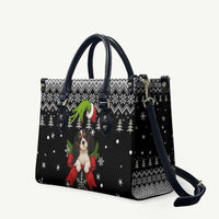 Cavalier King Charles Spaniel Xmas Ball Christmas Leather Bag Xmas Holiday Patterns - Wonder Print Shop