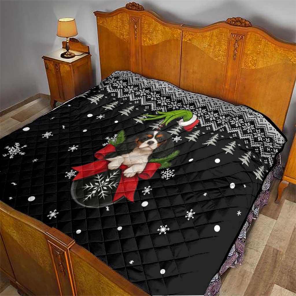Cavalier King Charles Spaniel Xmas Ball Christmas Quilt Xmas Holiday Patterns - Wonder Print Shop