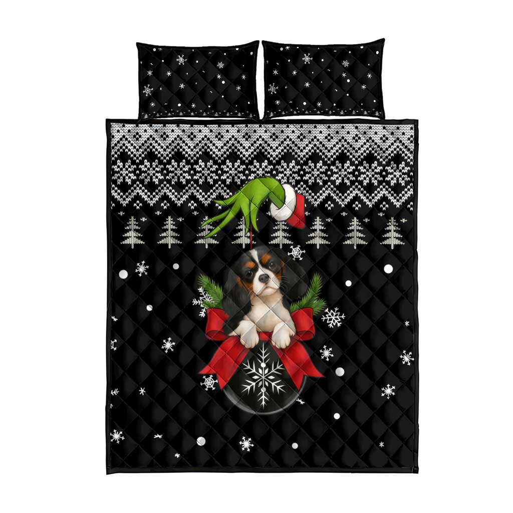 Cavalier King Charles Spaniel Xmas Ball Christmas Quilt Bed Set Xmas Holiday Patterns - Wonder Print Shop