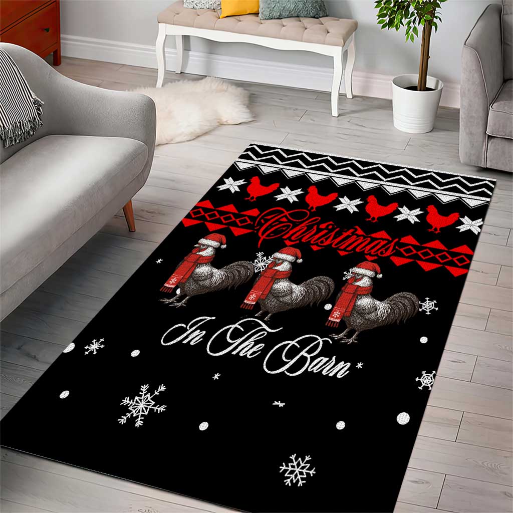 Chicken Farm Christmas Area Rug Xmas Holiday Patterns - Wonder Print Shop