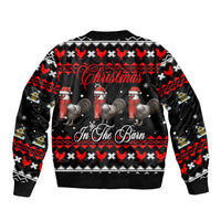 Chicken Farm Christmas Bomber Jacket Xmas Holiday Patterns - Wonder Print Shop