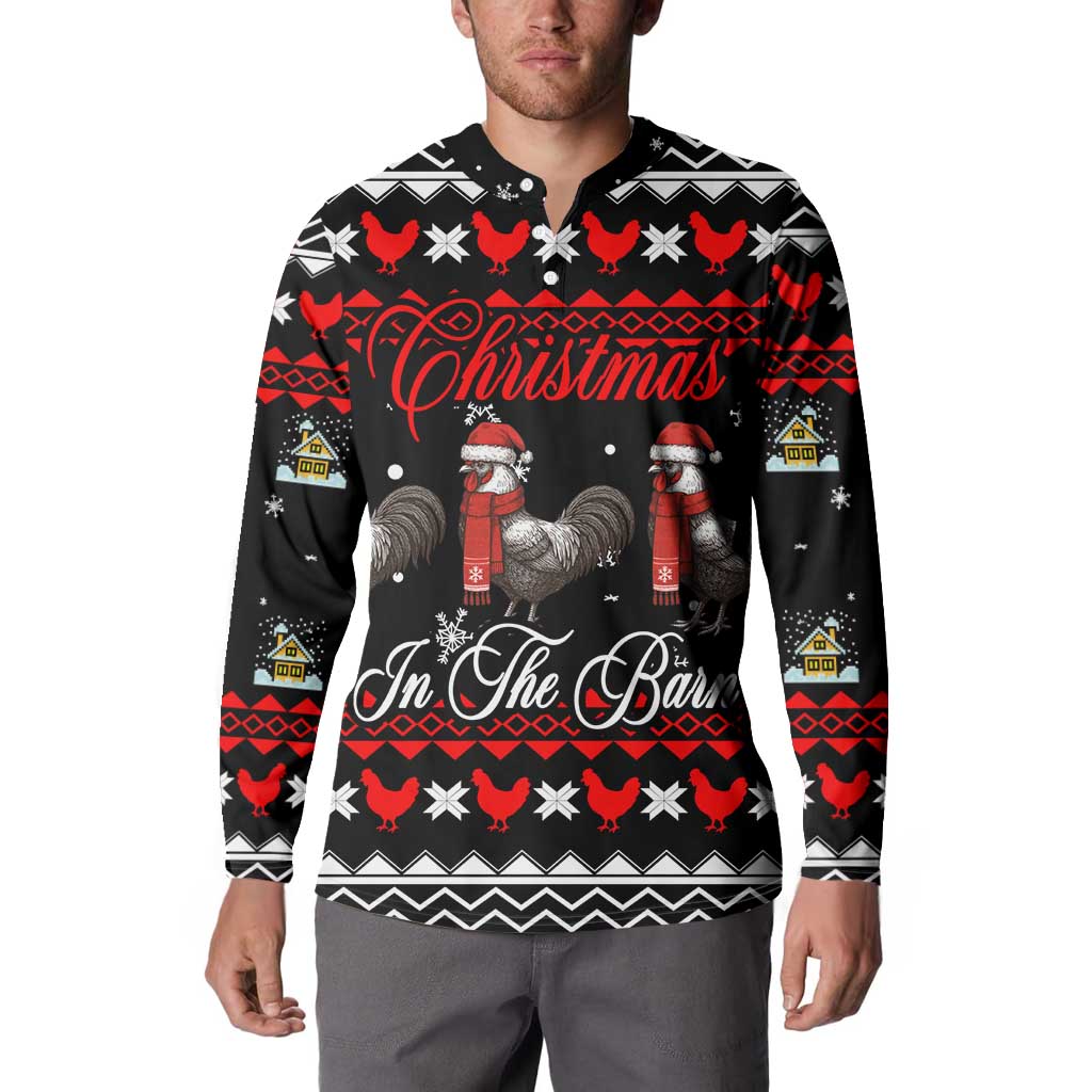 Chicken Farm Christmas Button Sweatshirt Xmas Holiday Patterns - Wonder Print Shop