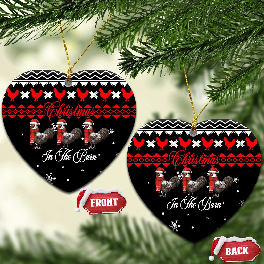 Chicken Farm Christmas Ceramic Ornament Xmas Holiday Patterns - Wonder Print Shop