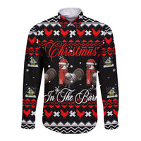 Chicken Farm Christmas Long Sleeve Button Shirt Xmas Holiday Patterns - Wonder Print Shop